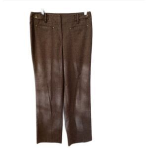 LARRY LEVINE SIZE 8 BROWN MID RISE STRAIGHT LEG CAREER DRESS PANTS